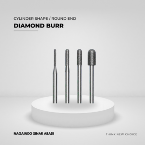 diamond burr cylinder shape / round end