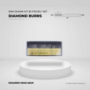 diamond burrs 3mm shank kit 30 pieces / set